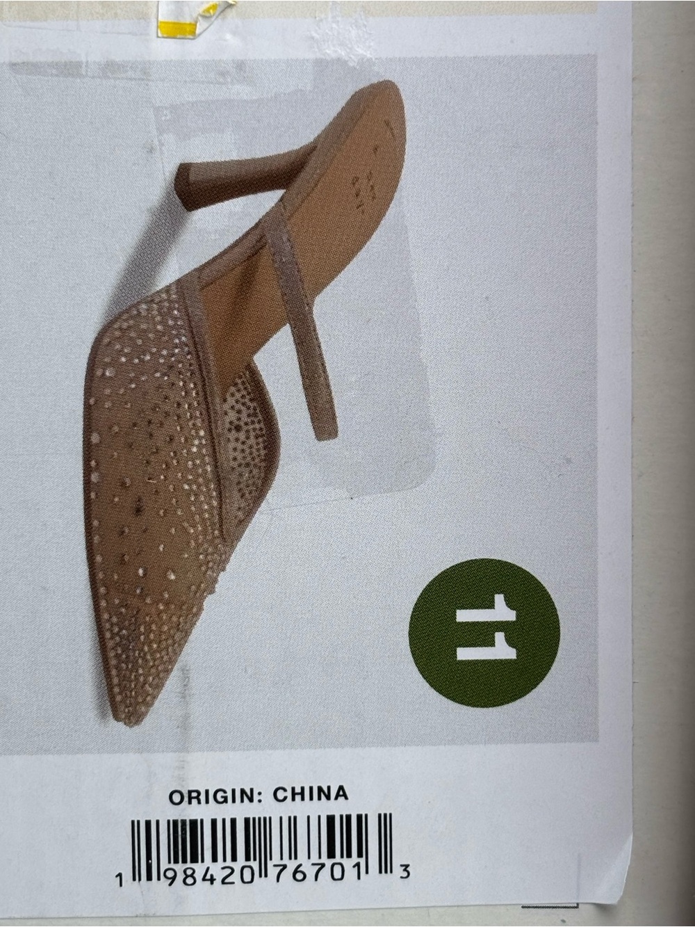 a new day Beige Pointed Toe Embellished Mule